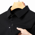 Polo con solapa para hombre, camiseta elástica de alta calidad, Top informal de negocios, camisetas clásicas de manga larga, cómodas y ajustadas, otoño