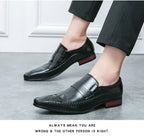 Mocasines Retro Hombre Cuero Marrón | Clásicos Punta Puntiaguda Sin Cordones Daily