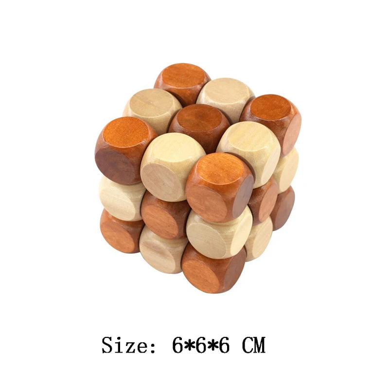 Rompecabezas clásico De Madera 3D para adultos y niños, cabeza De cabeza, Juguetes Para el desarrollo del cerebro