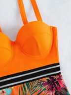 Bikini Tropical con Estampado de Malla | Contraste | Playa y Verano