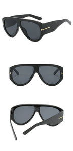 Gafas Sol Piloto Gran Tamaño Punk | Montura Grande UV400 Diseño Lujo Unisex