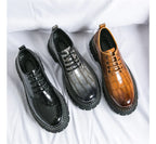 Zapatos Vestir Marrones Hombre | A Cuadros Cordones Punta Redonda Informal Negocios