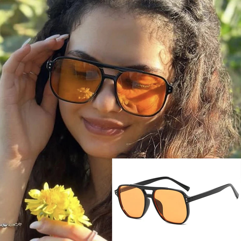 Gafas de Sol Clásicas Piloto Vintage Grandes Doble Haz