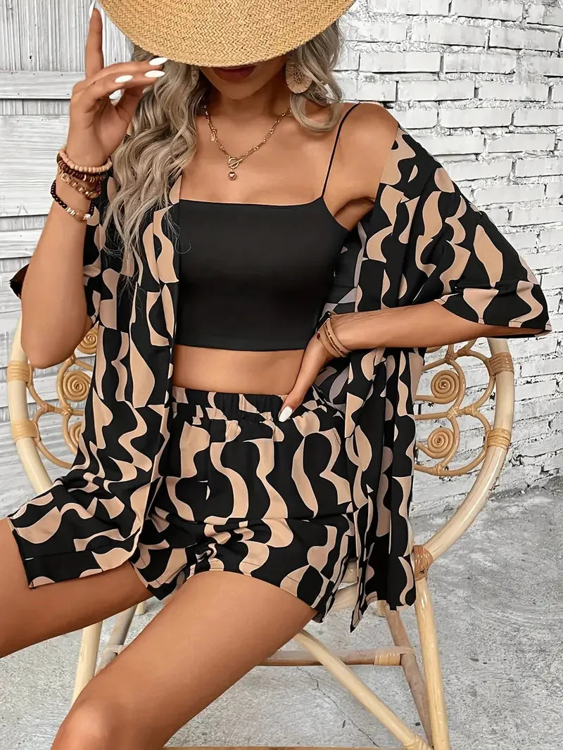 Conjunto Elegante Verano 2025 | Camisa Estampada Resort | Camisa Estampada