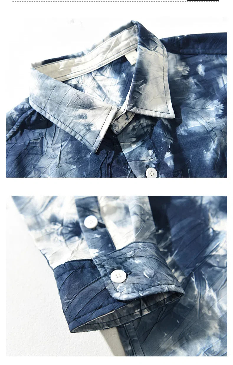 Camisa Casual Hombre | Estampado Único | Manga Larga | Poliéster | Ticotrendy Costa Rica