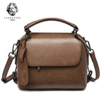 LAORENTOU bolso de mano de cuero suave con asa superior para mujer, bolsos de hombro para niña a la moda, bolso cruzado Retro, regalo para esposa 2025