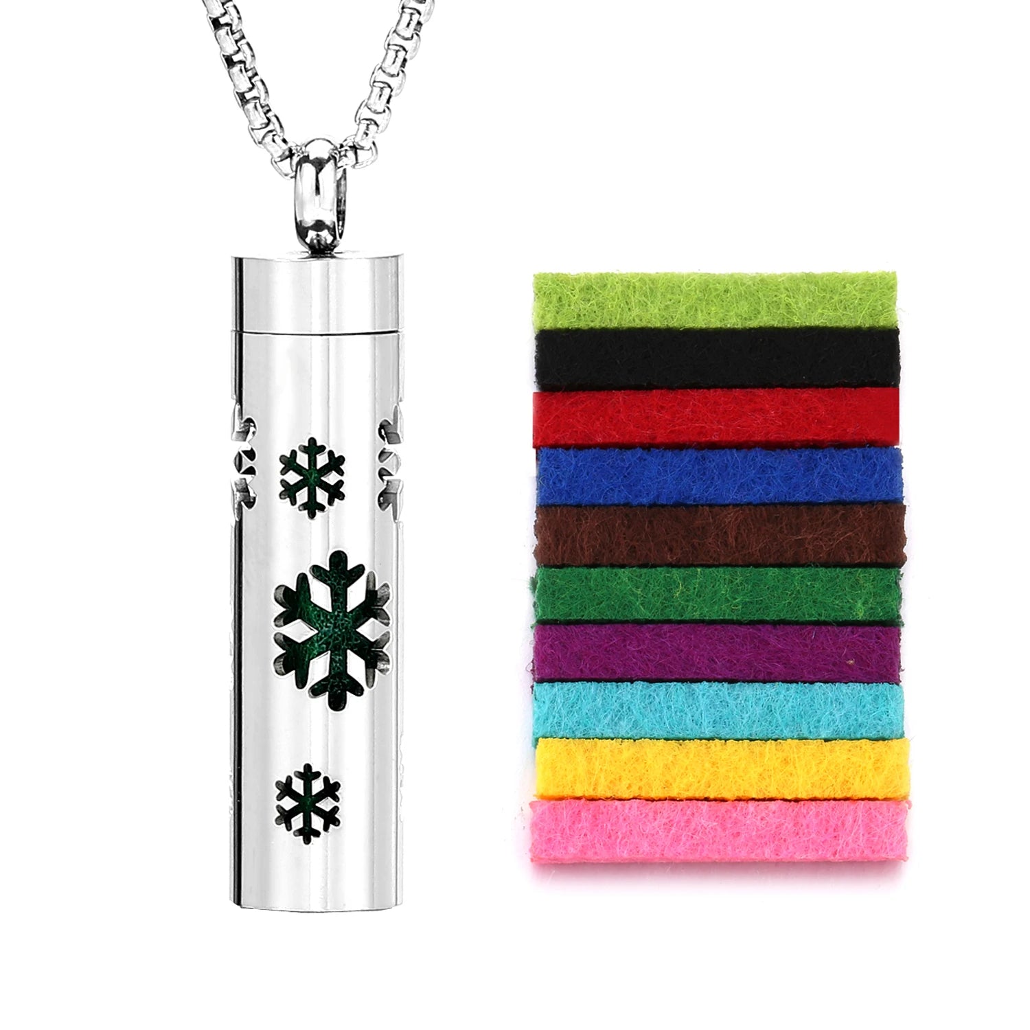 Ambientador de barra Vertical hueca de acero inoxidable, difusor de aceite de Perfume, medallón, joyería, colgante, collar para mujeres, hombres y adolescentes