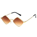 Gafas Sol Punk Rombo Pequeño Marco Metálico | Diseñador Tendencia UV400 Para Conducir