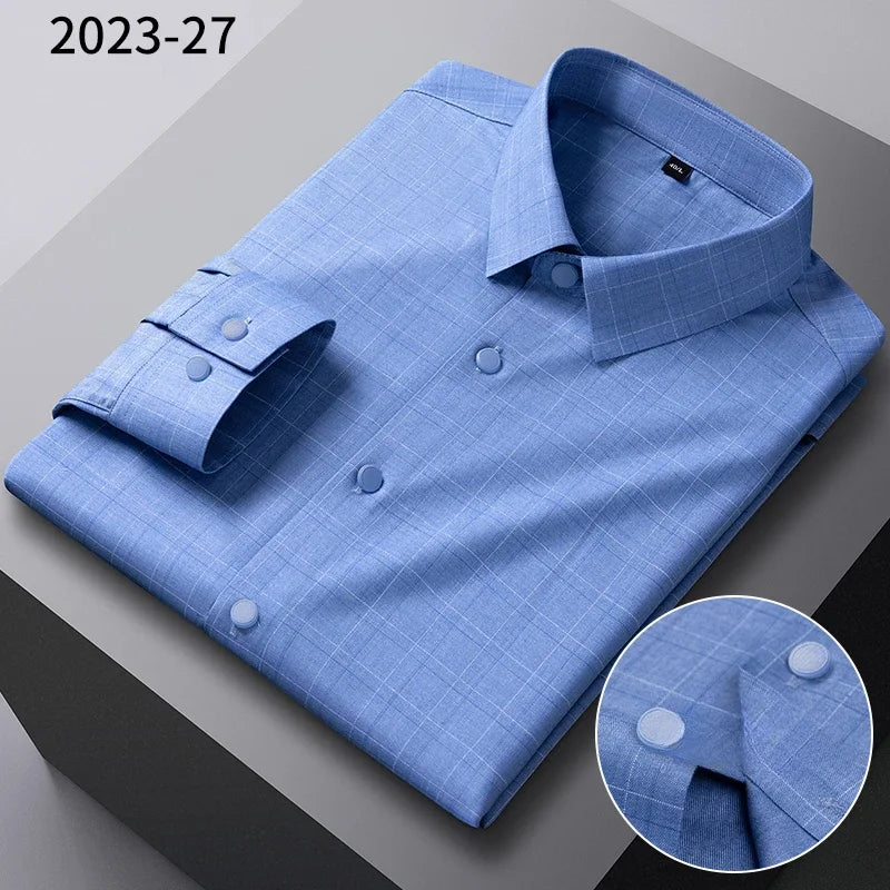 Camisa Cuadros Bambú Stretch | Ajuste Formal | Estilo Coreano | Fácil de Cuidar | Ticotrendy