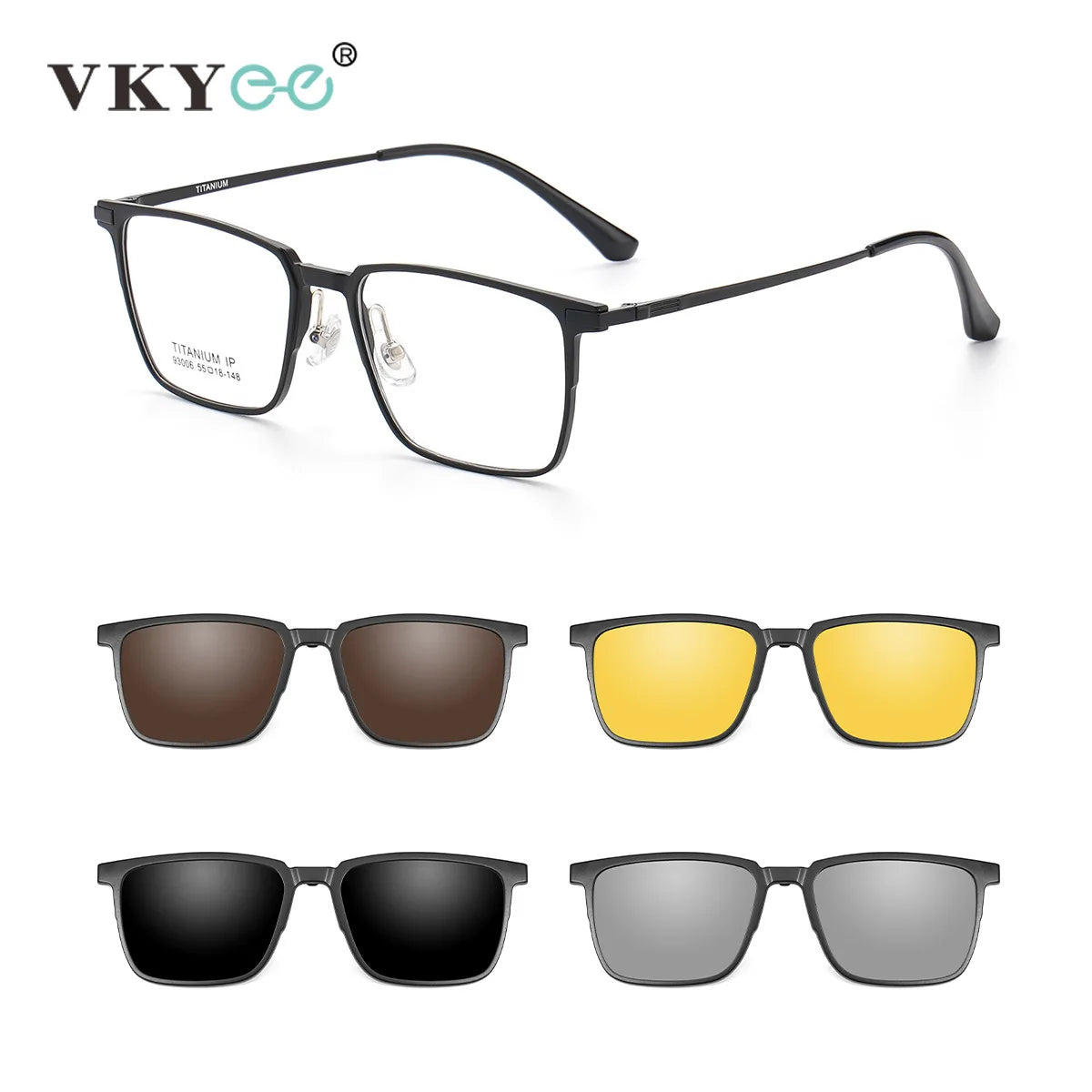 VKYEE, nuevas gafas de sol polarizadas con Clip magnético para hombres y mujeres, gafas de lectura ópticas, se pueden personalizar con prescripción F93006
