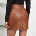 Falda Sexy de Piel Sintética | Estampado de Serpiente | Estilo Calle Mayor