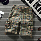 Pantalones Cortos Cargo a Cuadros | Algodón | Tallas Grandes | Playa y Natación | Ticotrendy