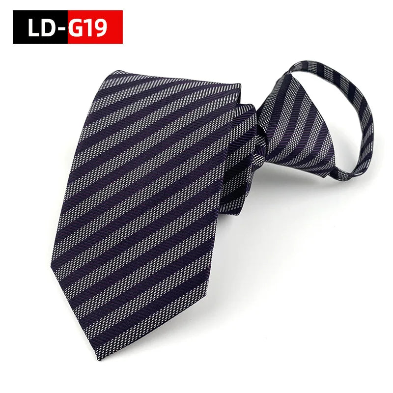 Corbata Preatada Cremallera Estrecha Estilo Tico Negocios Elegancia Diaria