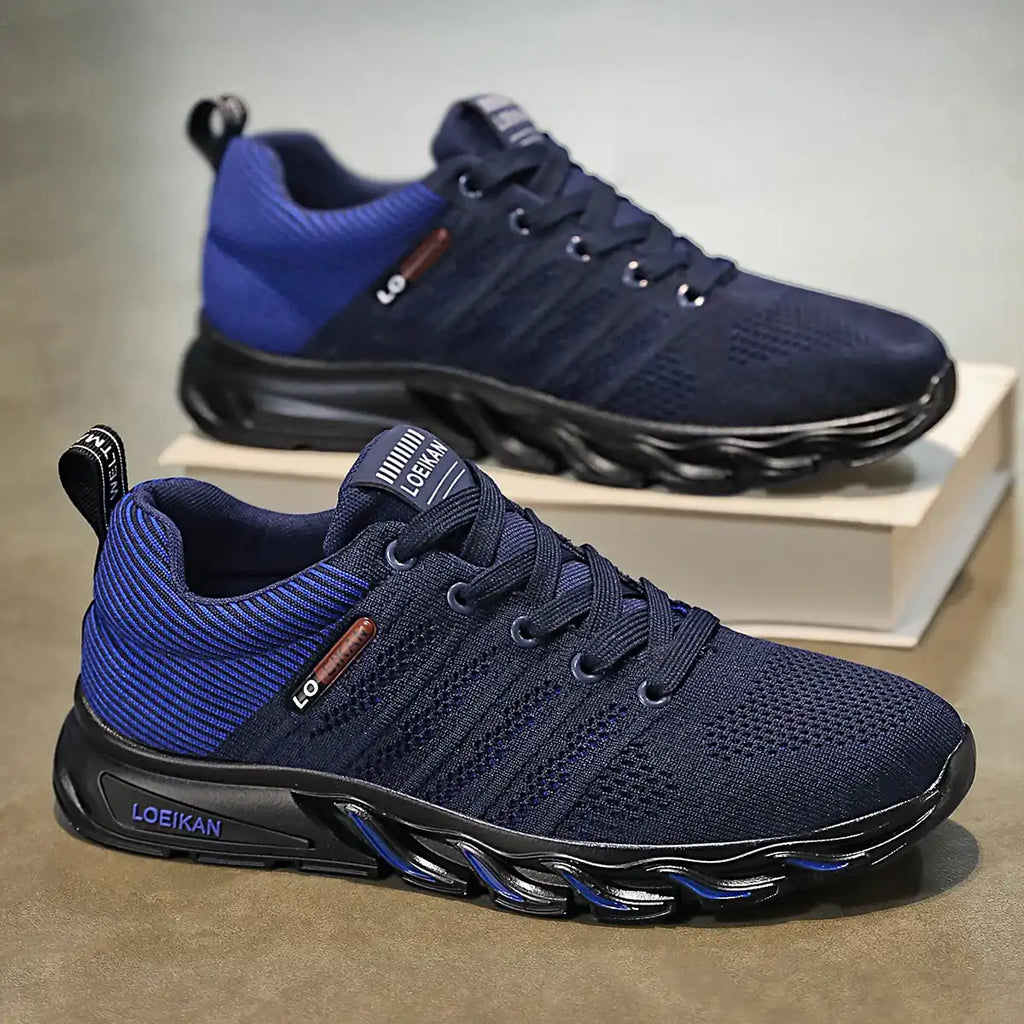 Zapatos Running para Hombre | Malla Negra Transpirable | Ligeros para Verano | Ticotrendy