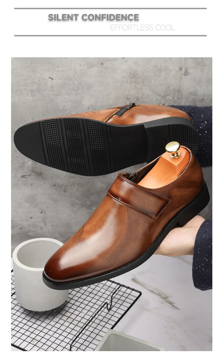 Zapatos Formales Morados Hombre | Charol Punta Estrecha Sin Cordones Cómodos Negocios