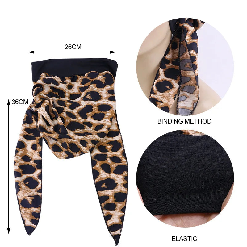 Nuevo pañuelo para la cabeza con estampado satinado para mujer, turbante musulmán elástico preatado, gorro para dormir para quimioterapia, cubierta para la pérdida de cabello, pañuelo para la cabeza