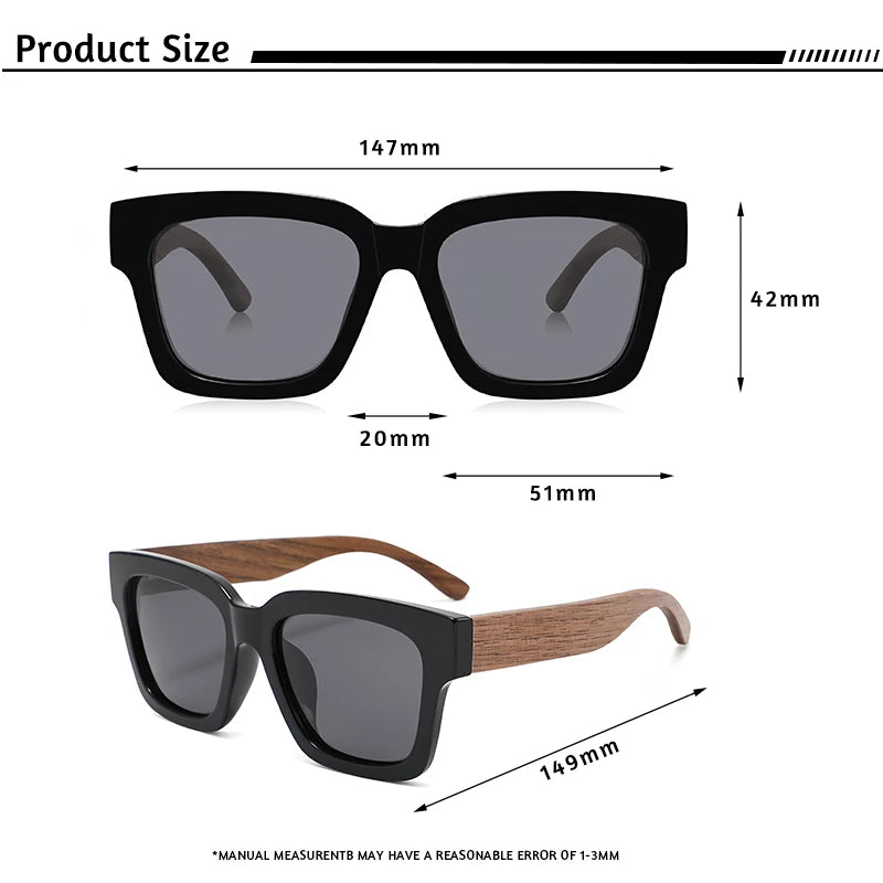 Gafas de Sol de Madera Natural | Lentes Polarizadas UV400 | Estilo Clásico