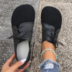 Zapatos Planos Marrones con Cordones | Gamuza Sintética | Punta Redonda | Talla Grande