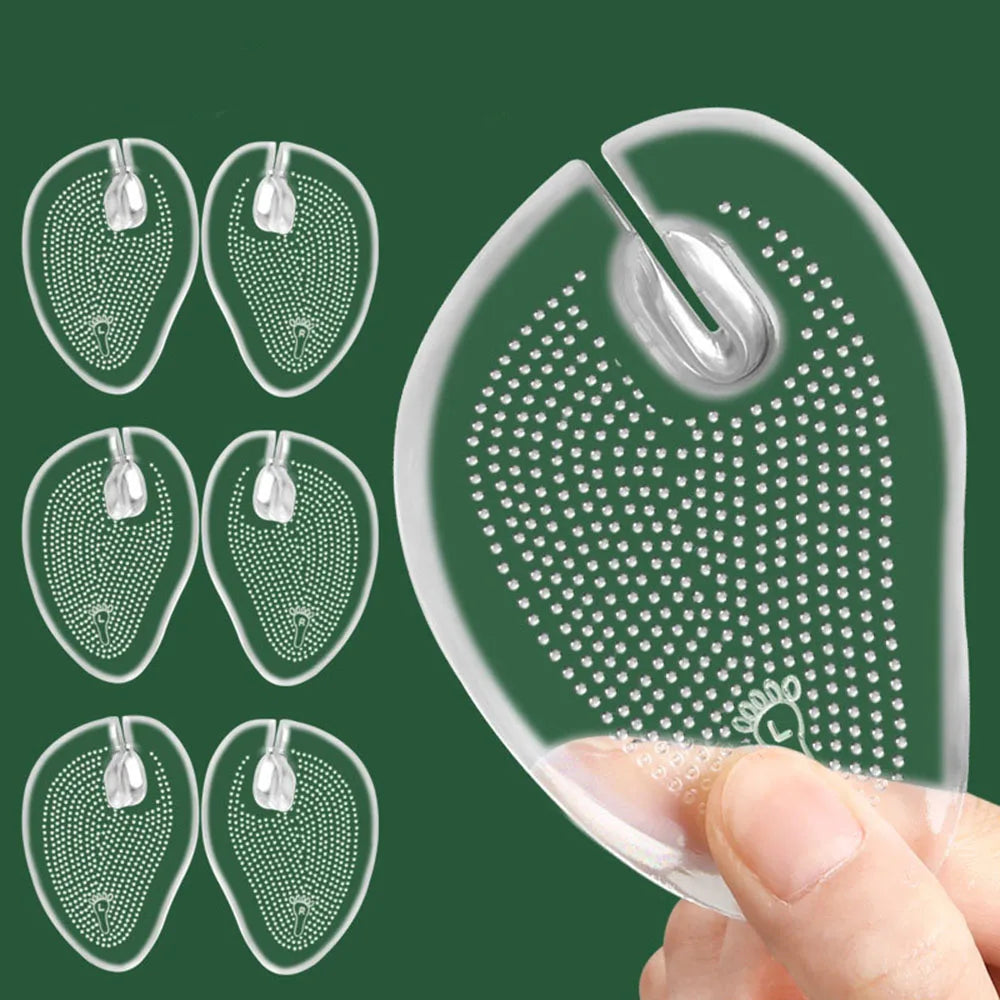 Zapatillas de silicona, sandalias, almohadilla para el antepié, chanclas, Clip, almohadillas para los pies, plantilla para zapatos de GEL, cojín antideslizante de partículas de masaje para el cuidado de los pies