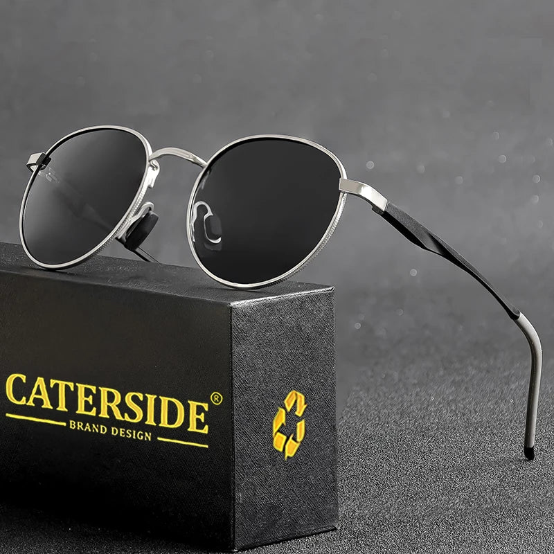 Gafas de Sol CATERSIDE Polarizadas | Montura Redonda Metal | Estilo Punk