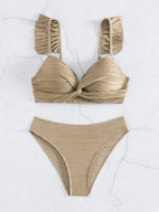 Bikini Push Up con Detalle Recortado y Volantes para Playa