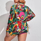 Conjunto de Bikinis de Malla Estampados de Tres Piezas | Traje de Baño de Talla Grande para Playa