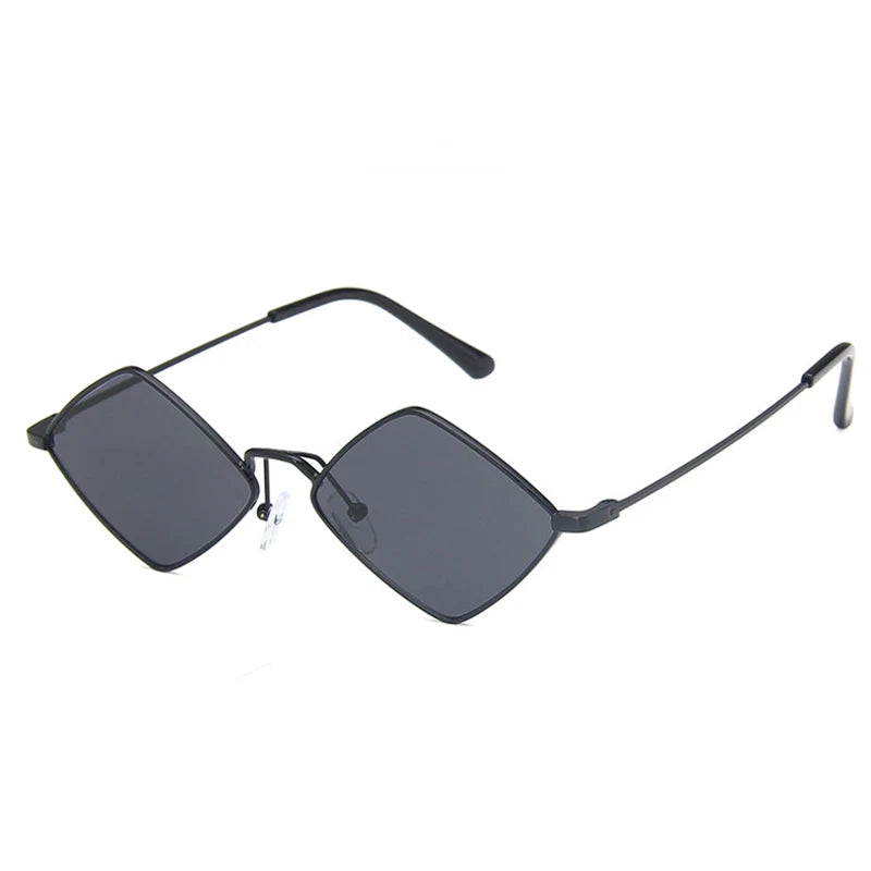 Gafas Sol Punk Rombo Pequeño Marco Metálico | Diseñador Tendencia UV400 Para Conducir