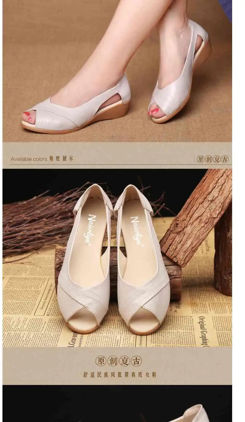 Sandalias de Cuña Planas | Punta Abierta | Tallas 41-42 | Genuinas