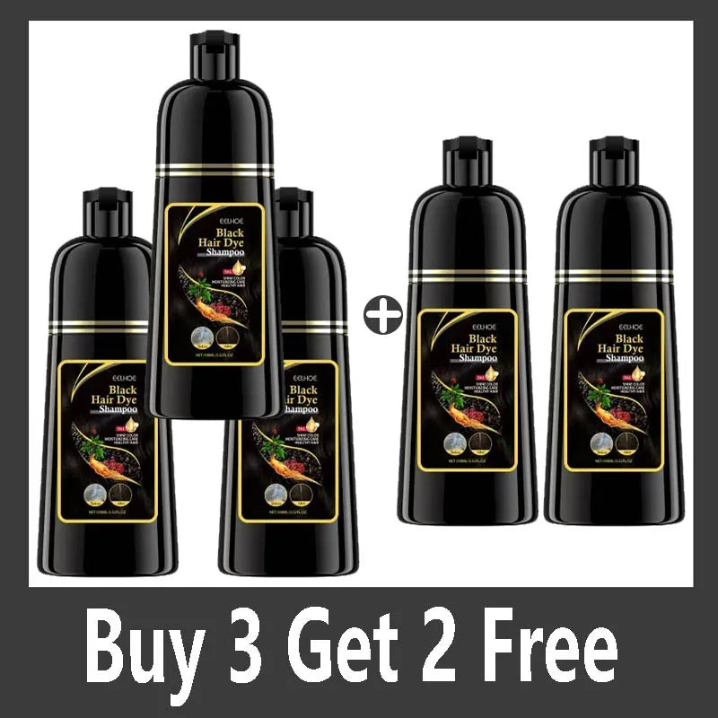 Champú de tinte para el cabello a base de hierbas naturales 3 en 1, cambio de Color del cabello, cabello gris a marrón oscuro, negro, cuidado nutritivo profundo