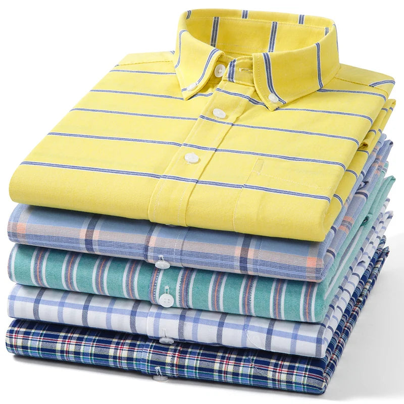 Camisa Oxford a Cuadros | Talla Grande y Pequeña | 100% Algodón | Manga Larga Hombre