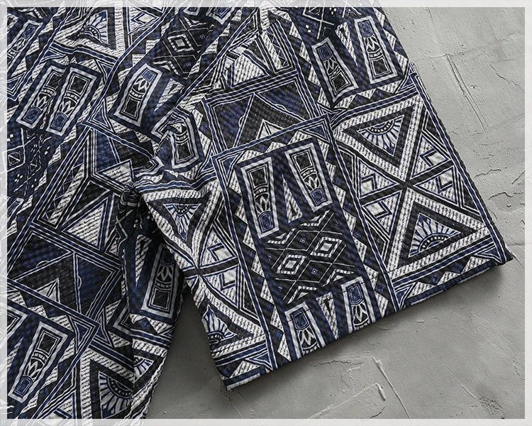 Camisa Hawaiana Hombre | Estampado Geométrico | Manga Corta | Verano | Ticotrendy Costa Rica