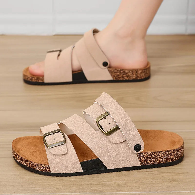 Zapatillas Hombre Corcho Ante Sintético Retro Planas Playa | Talla Grande
