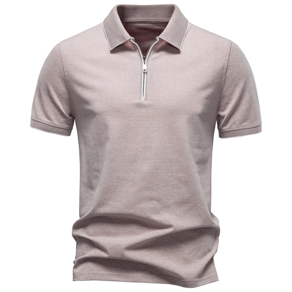 Polo Mezcla Algodón Cierre Hombre | Manga Corta Ligero | Tallas S-XXL | Tico Trendy