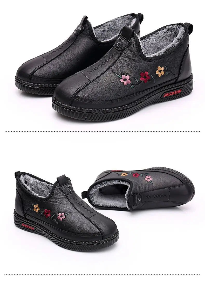Zapatillas De Invierno Para Mamá | Mocasines Tipo Oxford Felpa Calidad