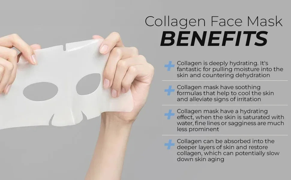 Mascarilla Facial De Colágeno Profundo | Antiarrugas Lifting Reafirmante | Hidratación Nocturna Unisex