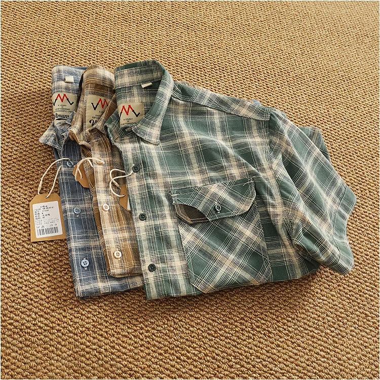 Camisa Casual Hombre | Cuadros Tartán | Algodón Puro | Manga Corta | Ticotrendy Costa Rica