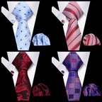 Conjunto Corbata Pañuelo Gemelos Negocios Boda Accesorio De Moda