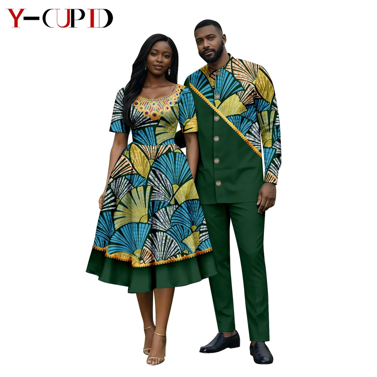 Vestido Apliques Estampado Africano Pareja | Camisa y Pantalón | Tallas S-6XL | Tico Trendy