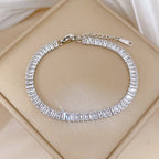 Pulseras de cadena de tenis de circonio brillante de lujo de acero inoxidable para mujeres y hombres, brazalete de moda de Hip Hop, accesorios, regalos de joyería