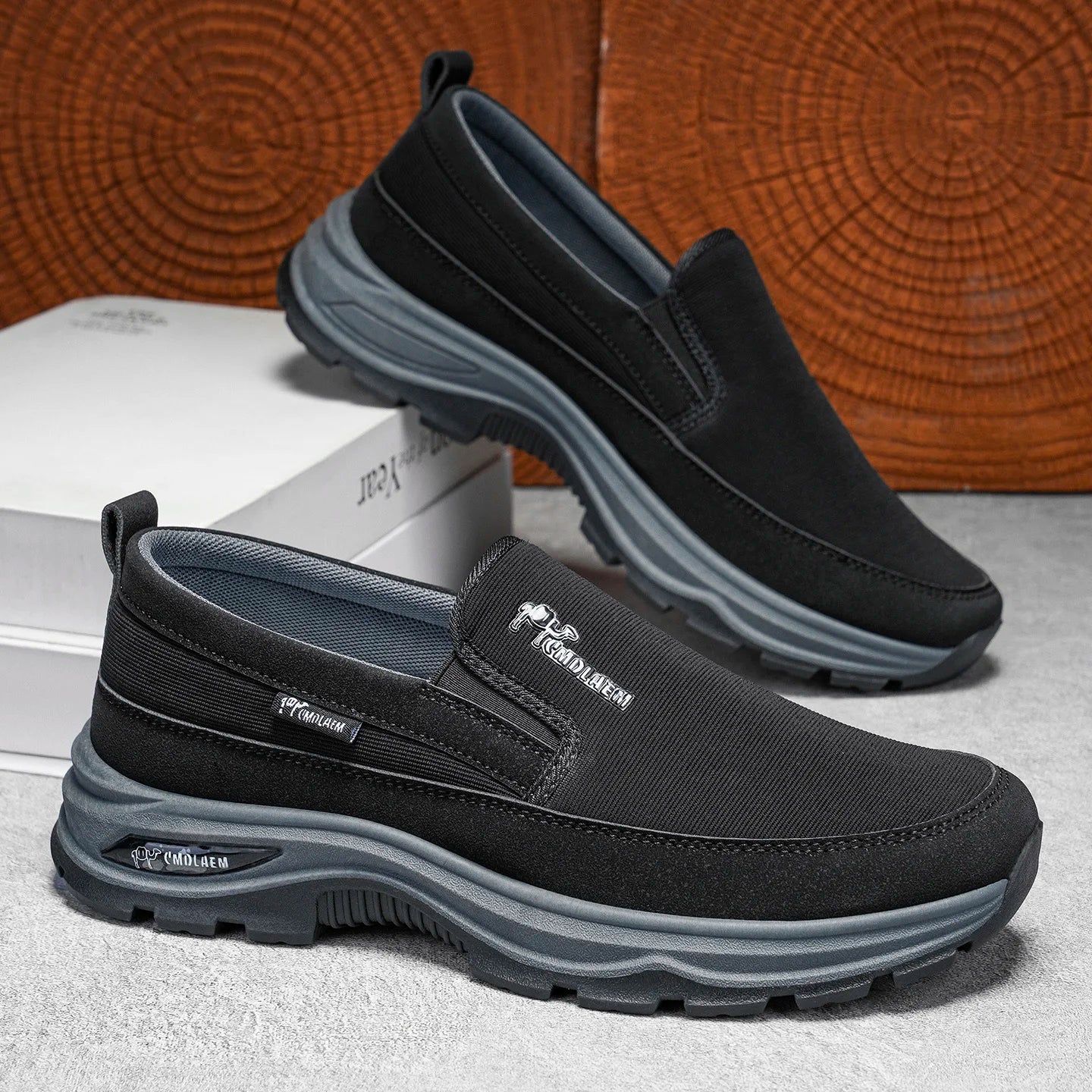 Mocasines Lona Hombre 2025 ∣ Sin Cordones ∣ Suela Gruesa Ligera