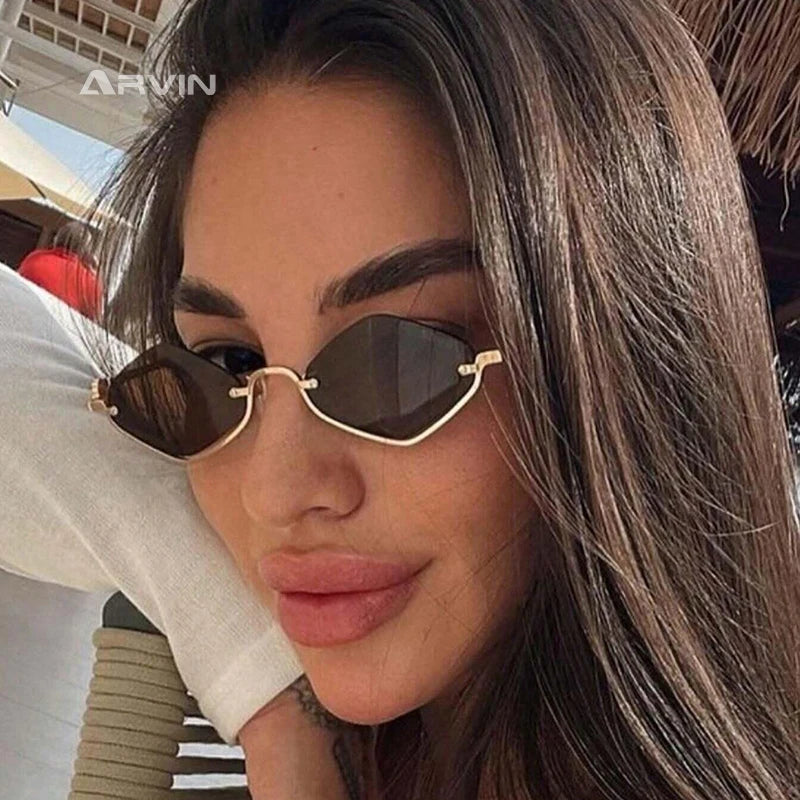 Gafas de Sol Poligonales Ojo de Gato Sexy Casual Tendencia Tico