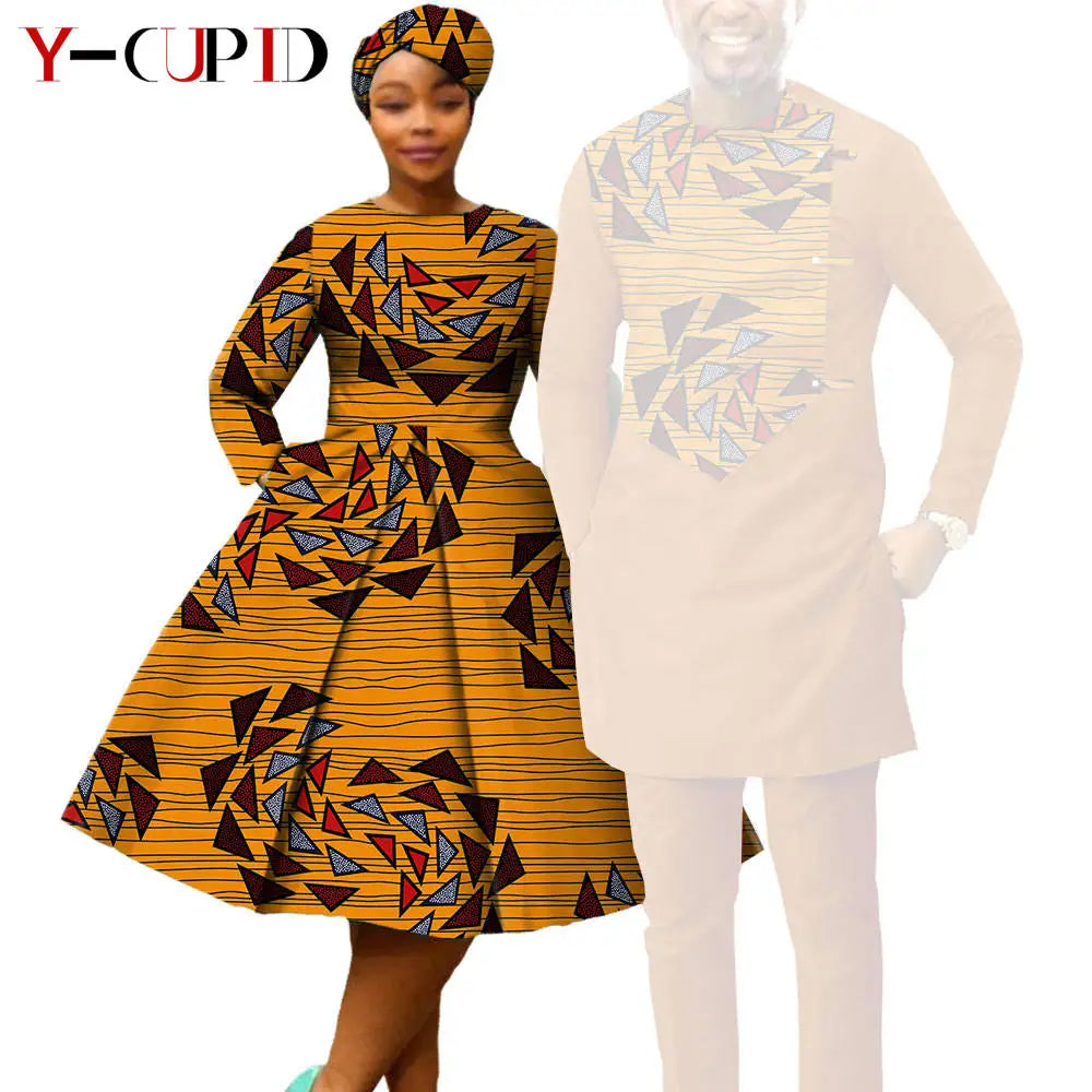 Vestido Dashiki Manga Larga Africano Pareja | Top y Pantalón | Tallas XS-6XL | Tico Trendy