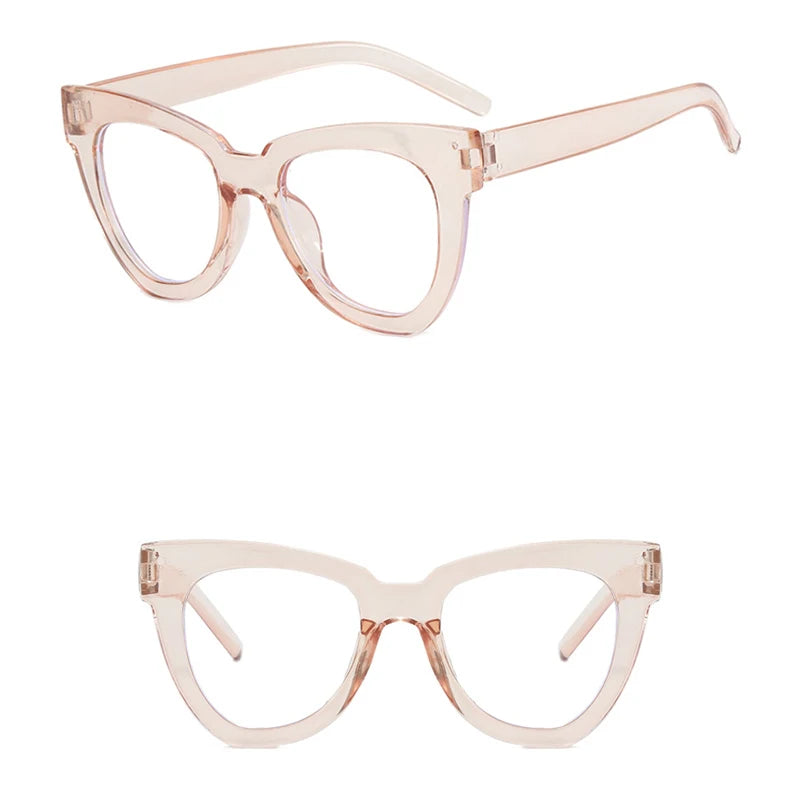 Montura Gafas Ojo Gato Marco Grande Retro Unisex | Antiazules Ópticas Titanio Plástico