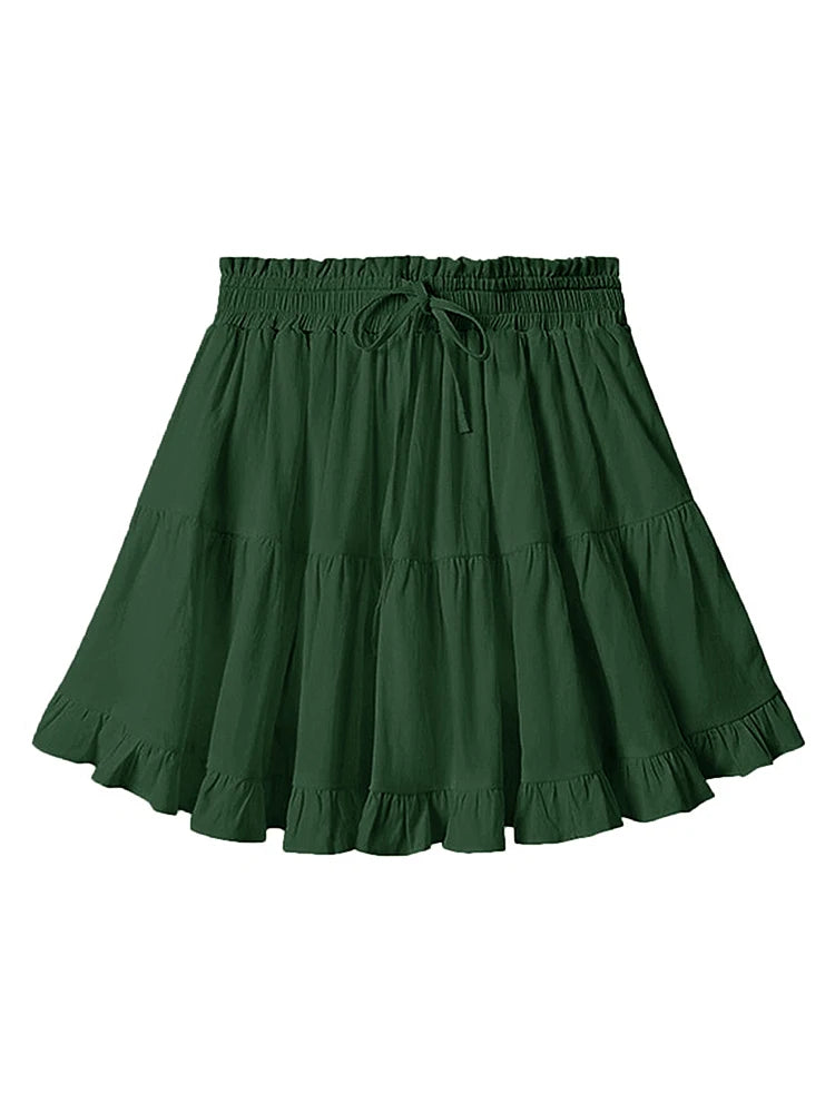 Falda Corta a Cuadros | Con Volantes | Estilo Bohemio | Mujer