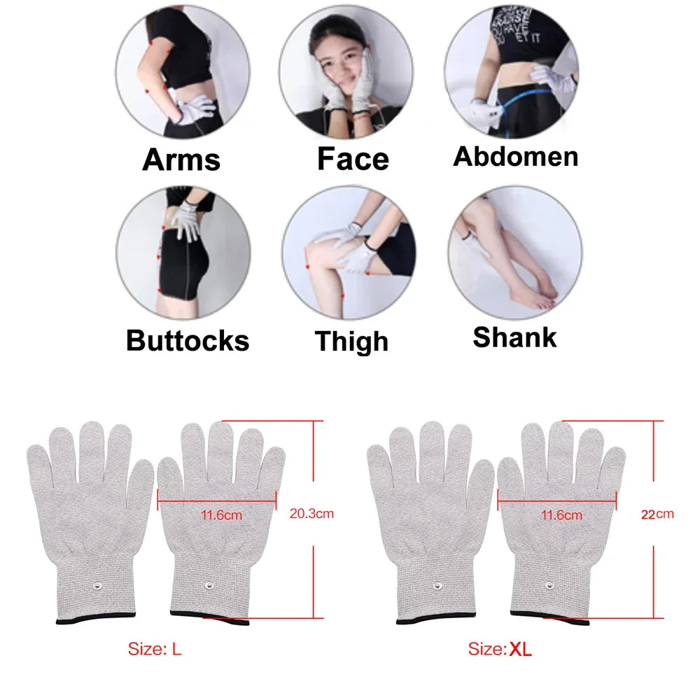 Guantes de Masaje de Fisioterapia Tens con Electrochoque Eléctrico