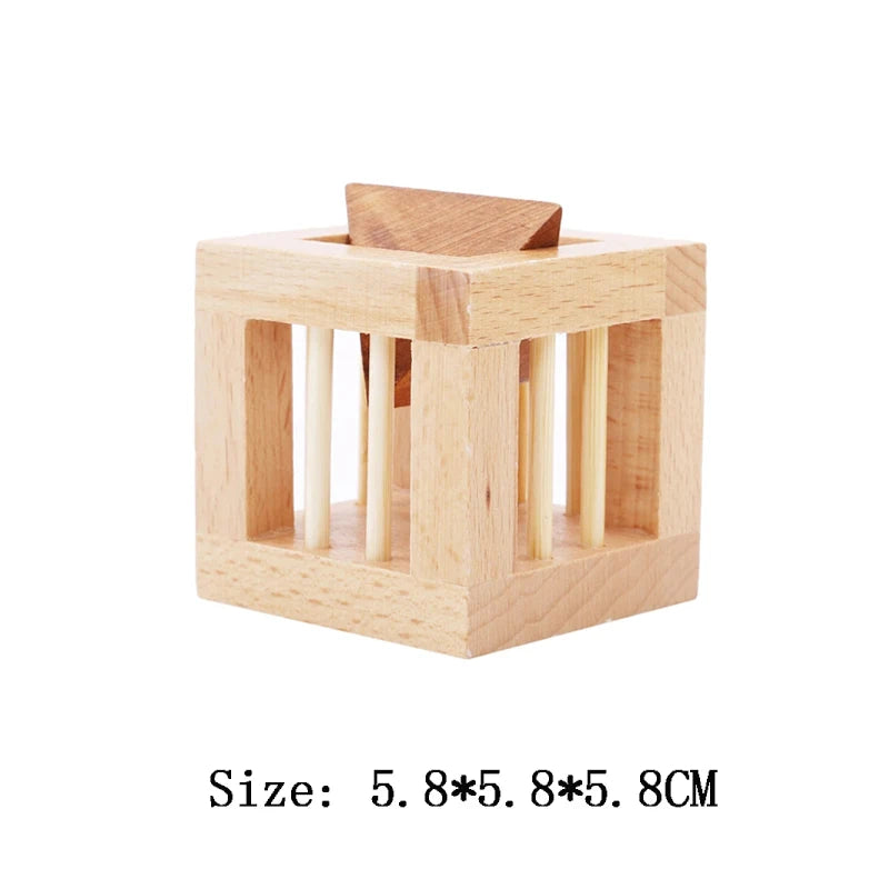 Rompecabezas clásico De Madera 3D para adultos y niños, cabeza De cabeza, Juguetes Para el desarrollo del cerebro