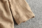 Manga camiseta básica hombre en TicoTrendy color beige | Algodón 100%.