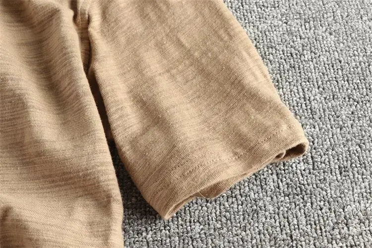 Manga camiseta básica hombre en TicoTrendy color beige | Algodón 100%.