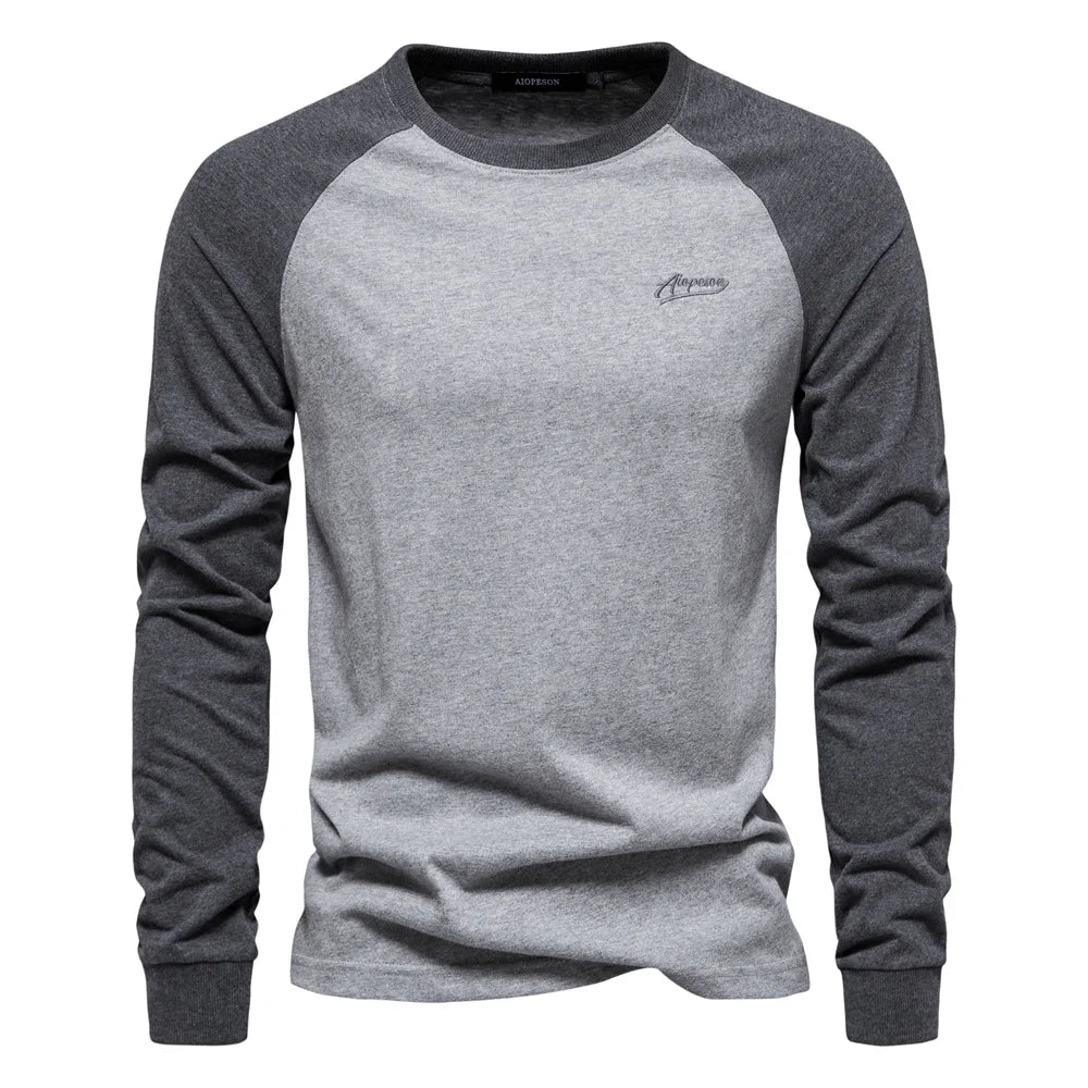 Camiseta Cuello Redondo Algodón Hombre | Manga Larga Casual | Tallas S-XXL | Tico Trendy