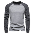 Camiseta Cuello Redondo Algodón Hombre | Manga Larga Casual | Tallas S-XXL | Tico Trendy